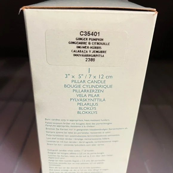 PartyLite Ginger Pumpkin Pillar Candle NIB - Picture 2 of 2